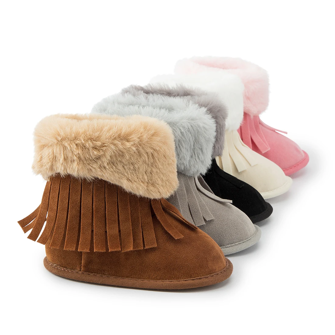 

High Quality Tassel warm plush lining outdoor snow boy girl winter baby boots