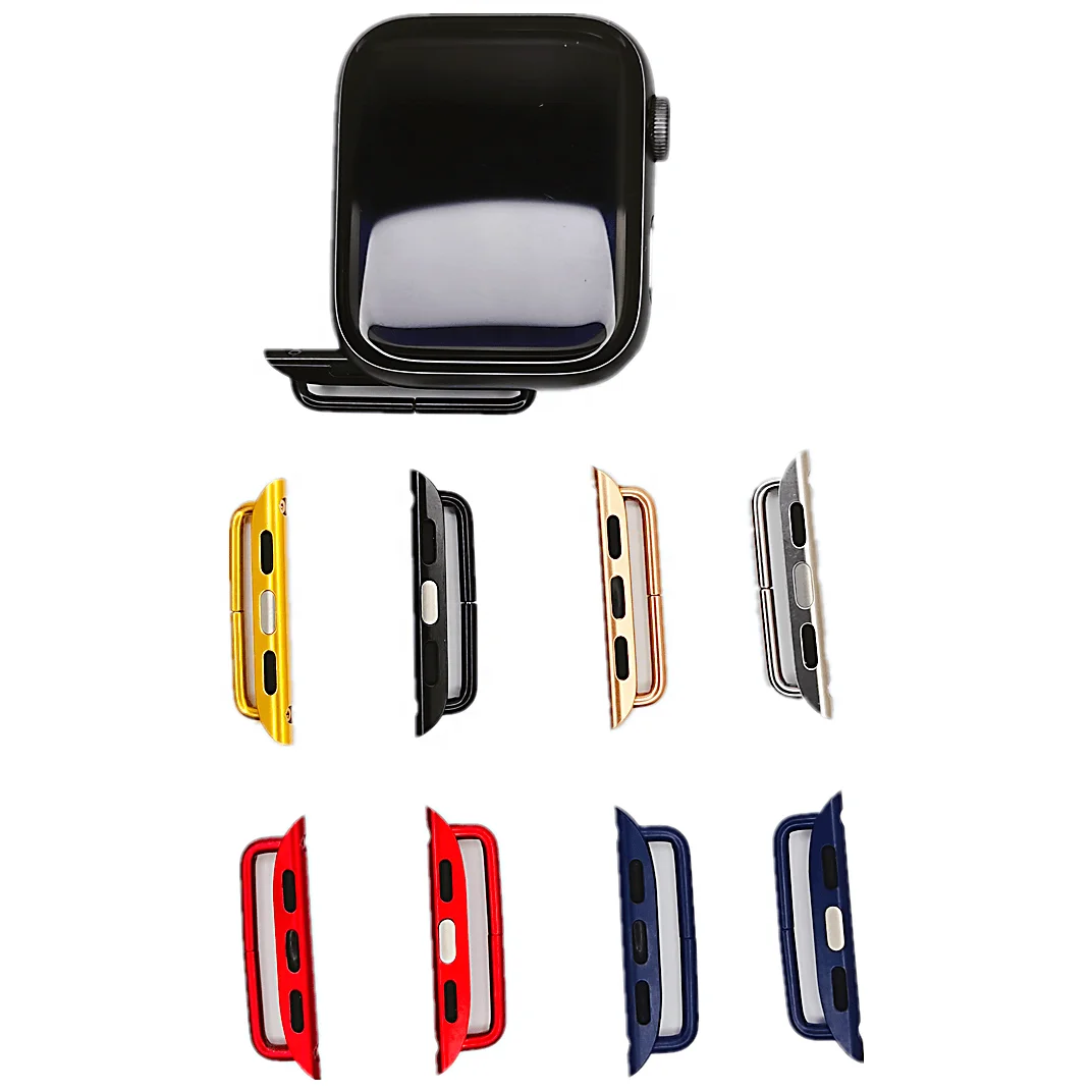 

Applicable to Apple watch connector applewatch meter with converter 44mm Apple elbow screw connector, Silver/ black/gold/ rose gold. can be customized in more colors