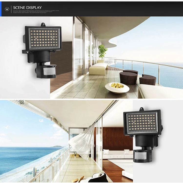 
60 LED Solar Security Outdoor Motion Sensor Light For Project, Garden, Yard, Swimming Pool, Garage, Barn, Warehouse, Factory 