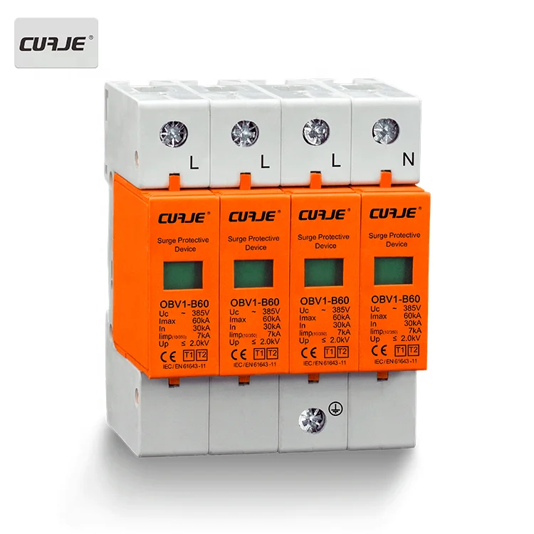 2P 30KA~60KA Din Rail Surge Protection Device SPD Lightning Arrester Protection