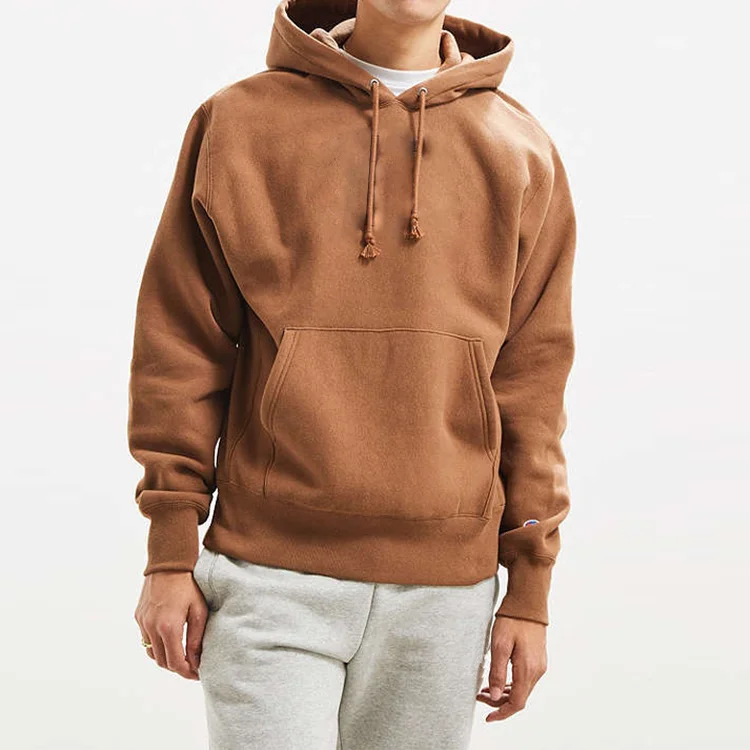 

heavyweight fall tracksuit men plain 100 % cotton fitted casual custom logo brown long sleeve pullover hoodies