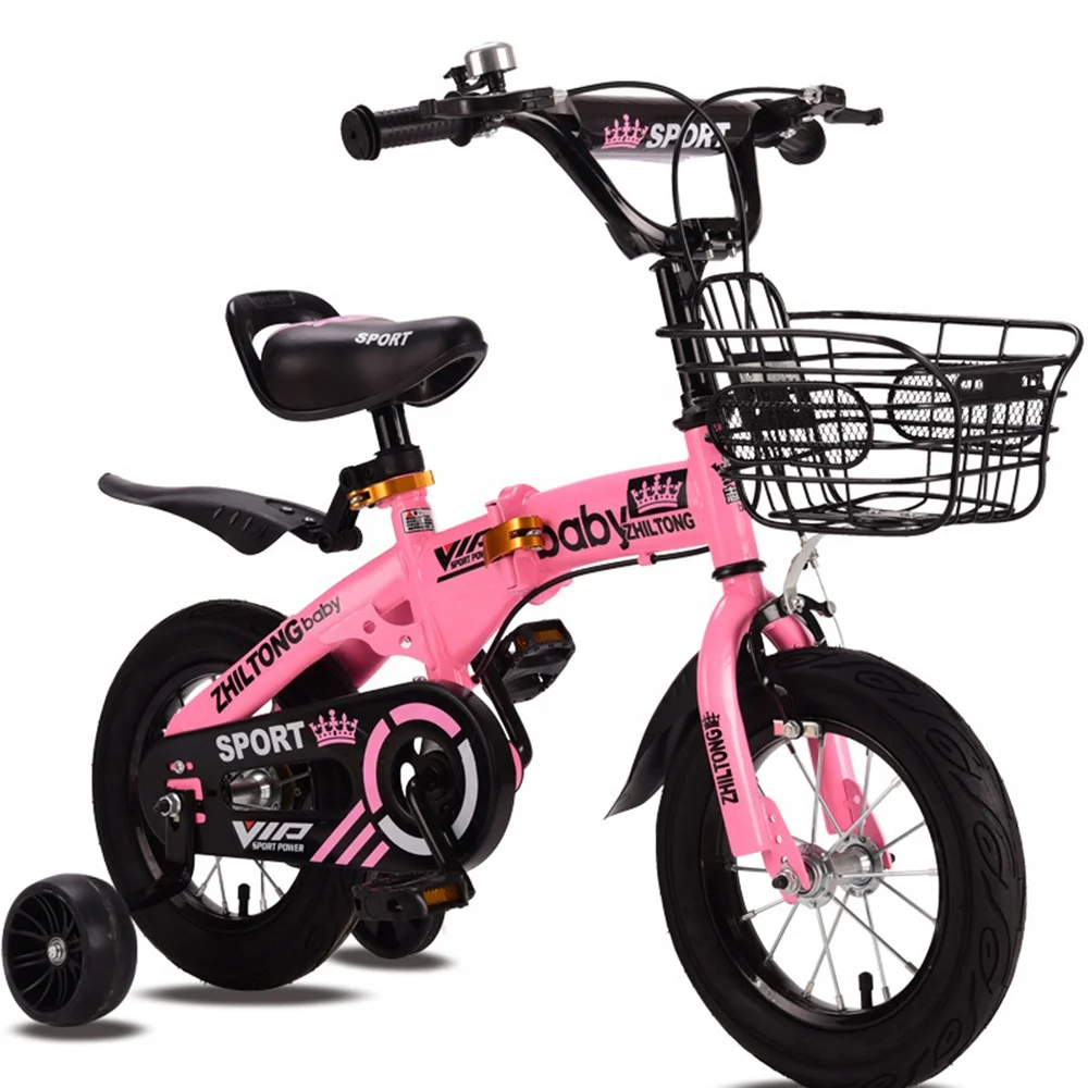 

Cheap Price 12 14 16 Inch Kids Bicycle with Training Wheels Folding Kids' Bike for 2-9years Old, Pink/green/white