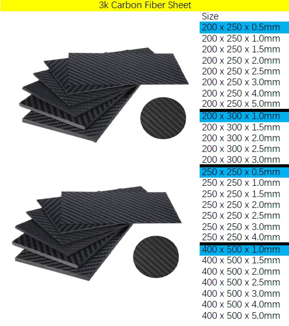 cncarbonfiber Carbon Fiber Sheet 2.0mm 400x500x2.0MM Twill Matte Surface,1.5mm 3.0mm 2.5mm 4.0mm Carbon Fiber Panel Plate Available 