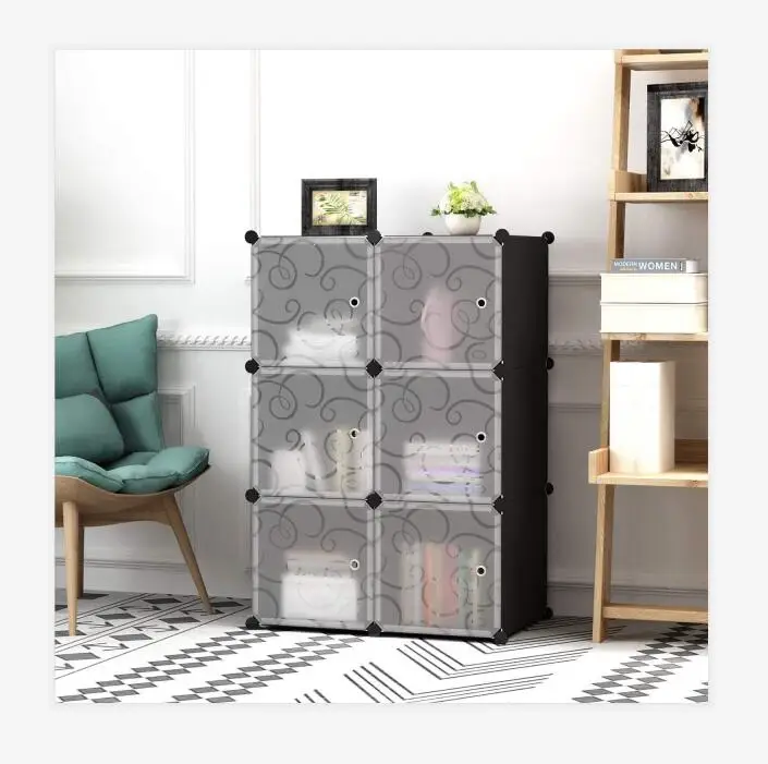

Bedroom Living room Office 6-Cube handbag clothes Closet Storage Shelves DIY Plastic Closet Cabinet Cube cute storage organizer, Customized