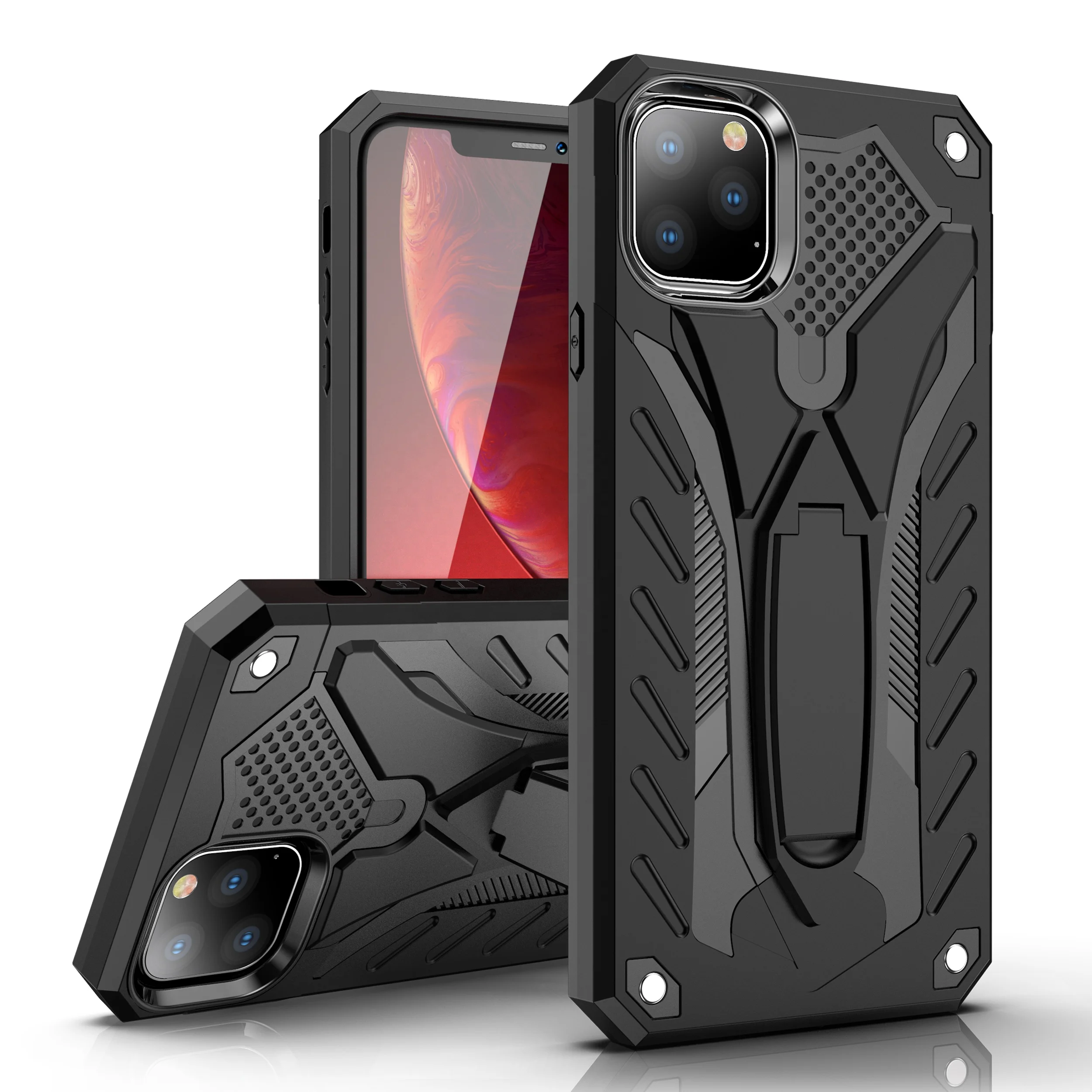 

ZHIKE for Fundas Para Celulares PC TPU Kickstand Shockproof Holder 2 in 1 iPhone Case Armor iPhone 11 Shockproof Case iPhone 13