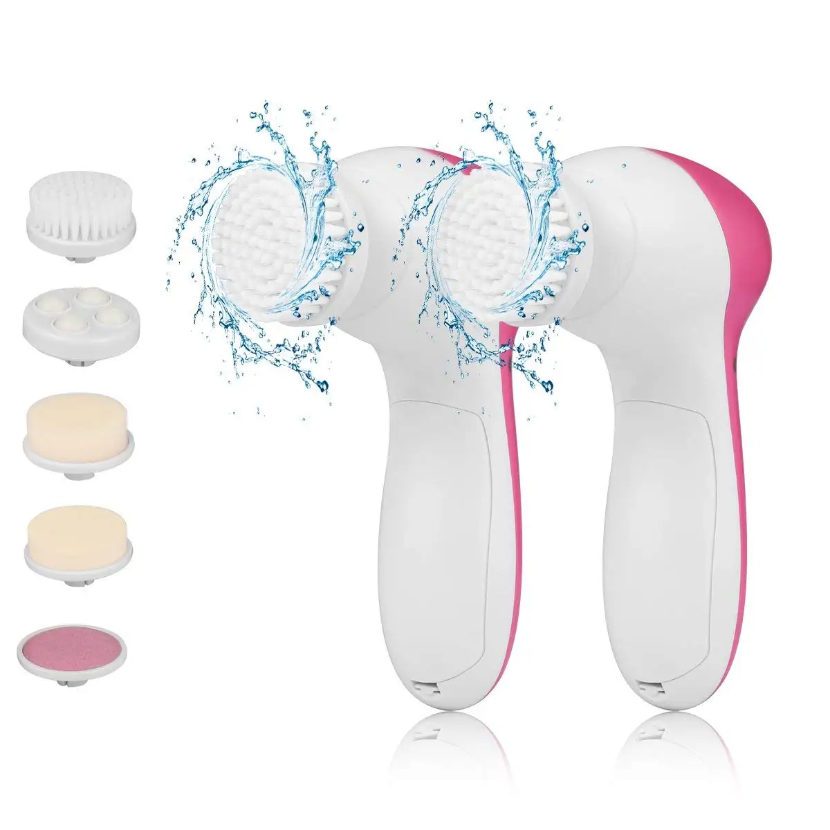 

5 IN 1 Cleansing Brush Rechargeable Portable Waterproof Rotating Face Cleaning Brush, Custom color / white/ black
