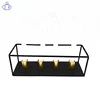 Domestic decoration Simple iron metal wire black candlestick decoration rectangle candle holder