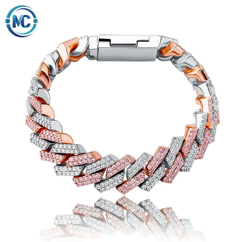 

2021 14mm Cubioc Zirconia Miami Cuban Link Bracelet Fashion Mens Jewelry