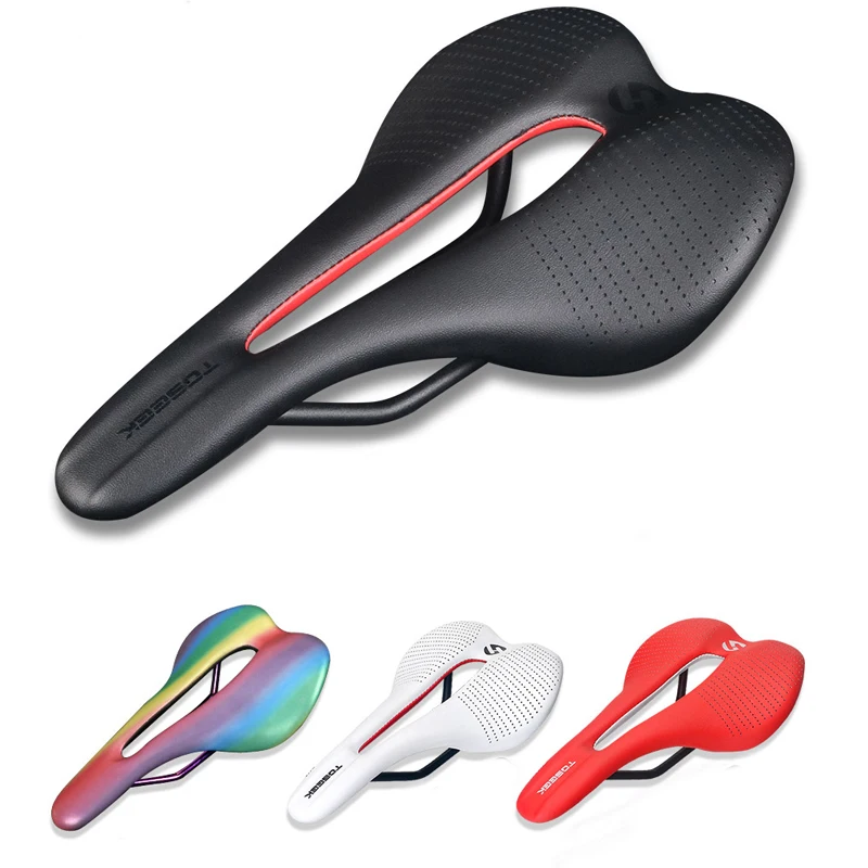 

Toseek New Type 7*7 Rail Mtb Seat Wides Mountain Road Bike Sadle Black/Red Cycling Eva Leather Bicycle Saddle, Black/red/white/dazzling