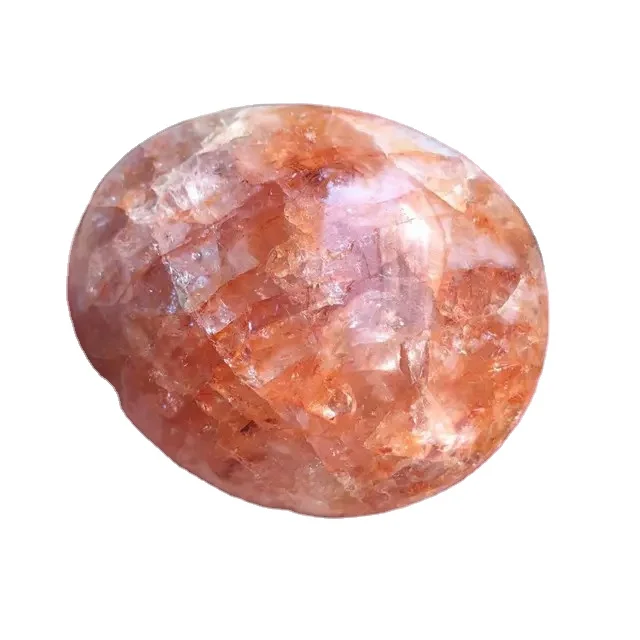 

Wholesale natural china natural stone polished red fire quartz crystal palm stones for home decor