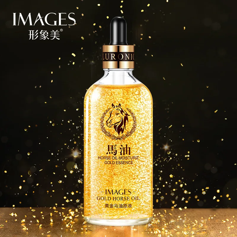 

OEM IAMGES Moisturizing Hydrating Shrink Pores horse oil 24k gold essence Anti-wrinkle Face Serum