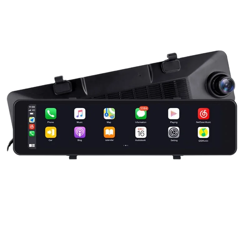 

2 lens 11.26" Touch Screen Car Dvr Rearview Mirror Dash Cam front and rear Dual Camera For Wireless Carplay Android Auto WiFi FM