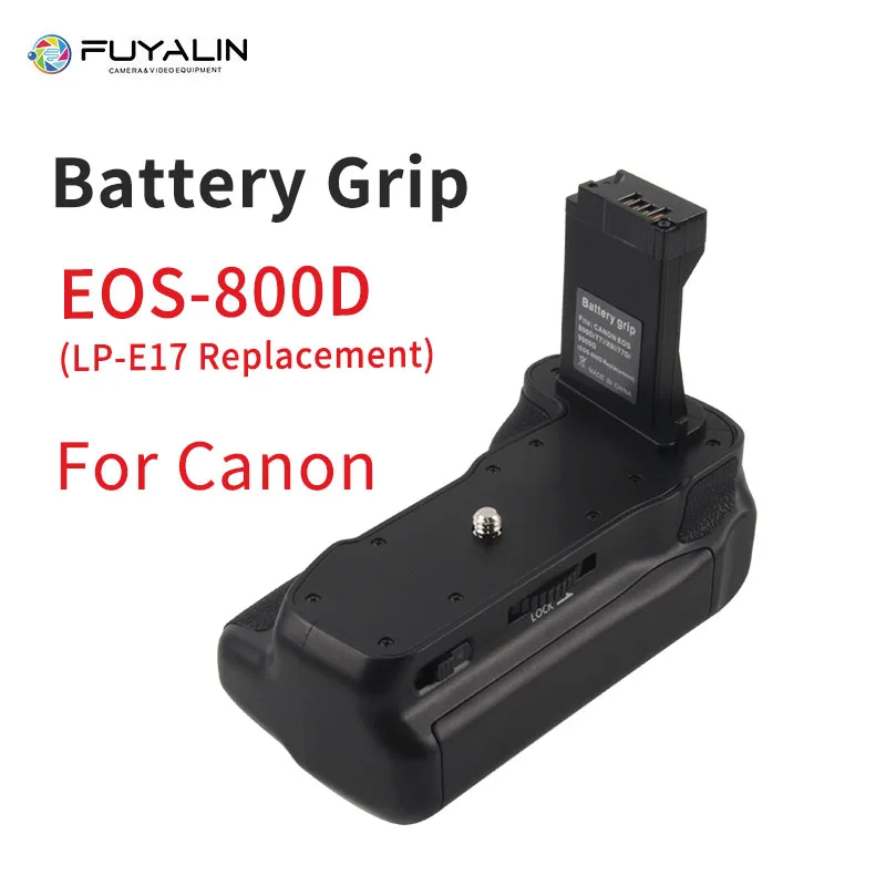

800D Camera Battery Grip for Canon EOS 800D/Rebel T7i/77D/Kiss X9i DSLR Camera, Black