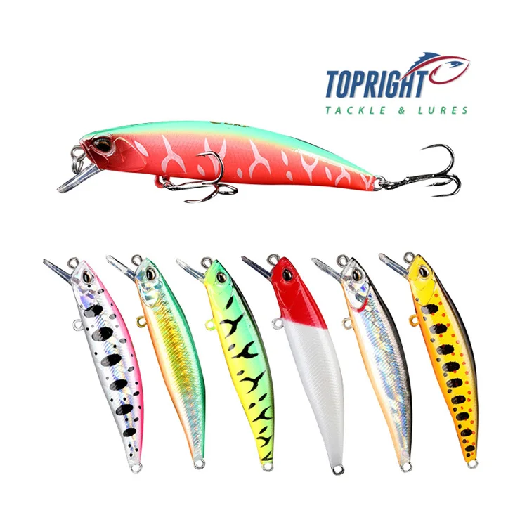 

Top Right 11g 75mm M052 Hard Plastic Boat Sea Fishing Minnow Fishing Bait Hard Lure Saltwater Sinking Minnow, As the picture shows