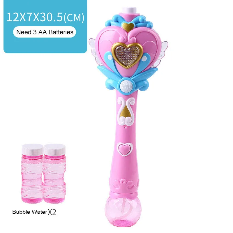 

Customizable Kid plastic bubble wand Stick Shape Automatic Soap Bubble Maker bubble machine toy With LED Light kids outdoor toys