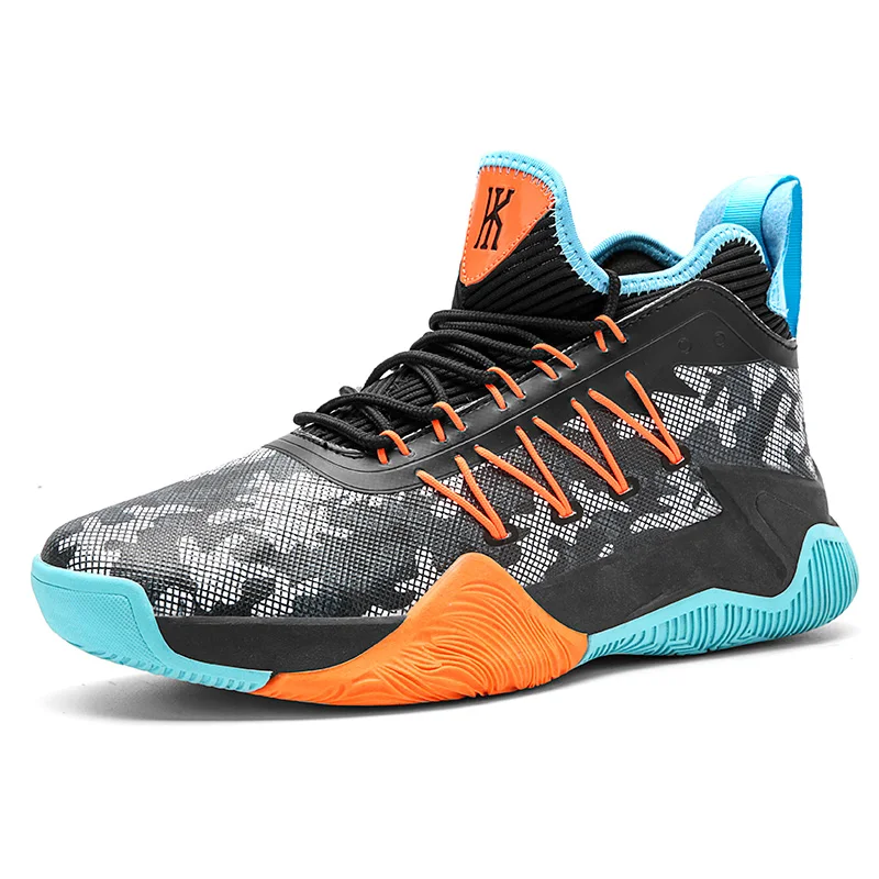 

2020 OEM Brand Custom Breathable Rubber Sole Facebook Design Shoes High-top Sports Chinese Basketball Shoes