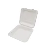 8'' white color clamshell biodegradable clamshell food containers sugarcane bagasse clamshell