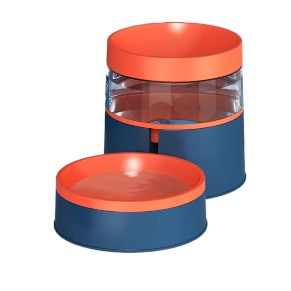

Contrast Color Design Plastic Automatic Water Dispenser And Raised Pet Bowls