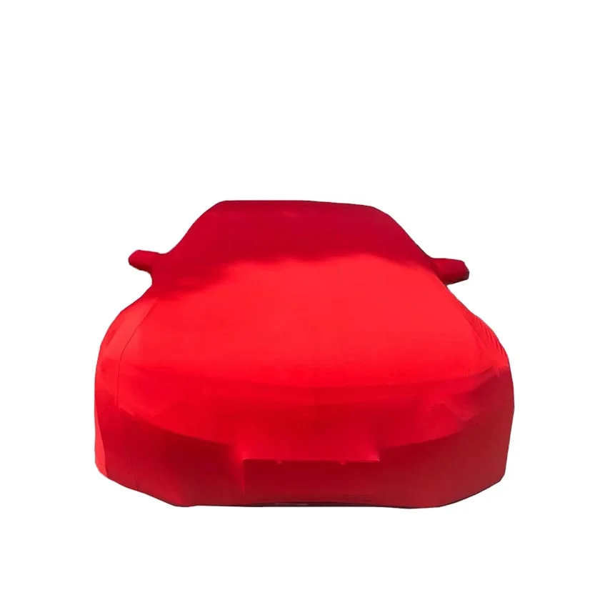 

Customized Logo Indoor Luxury Look Dust-proof Red Super Stretch Car Cover for 987