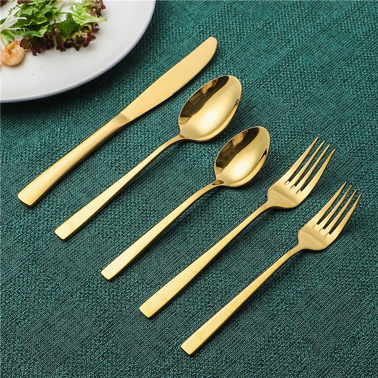 

high quality banquet wedding metal cheap nordic royal luxury utensils gold besteck set stainless steel cutlery gold cutleries, Customized