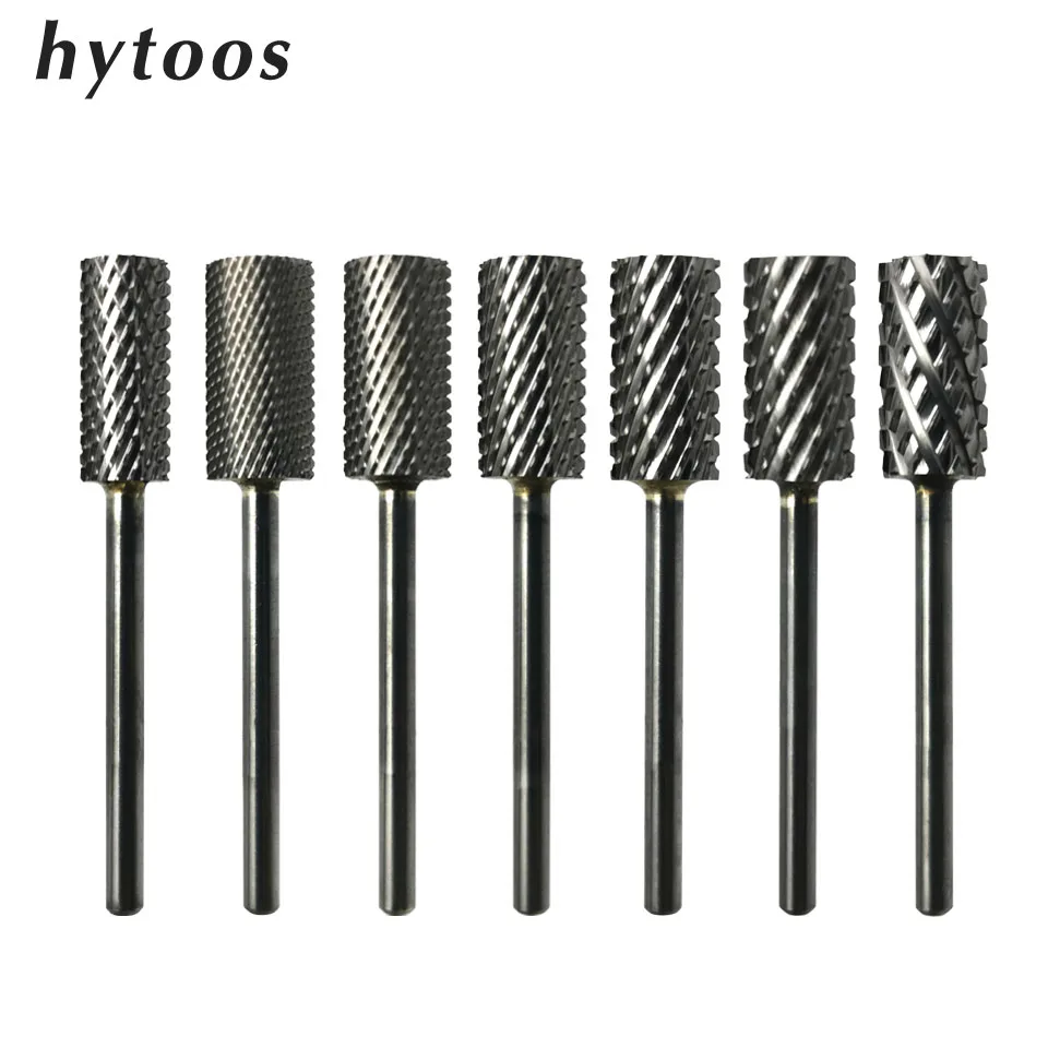 

HYTOOS Barrel Nail Drill Bit 3/32" Carbide Nail Bits Milling Cutter For Manicure Nails Drills Accessories Remove Gel Tool
