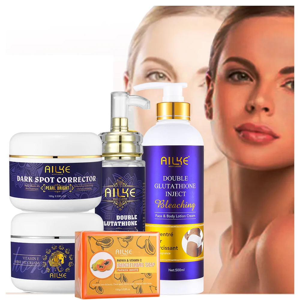 

2023 Best Selling AILKE 7 Days Whitening Cream Remove Dark Spots-Glutathione Serum Skin Care Set