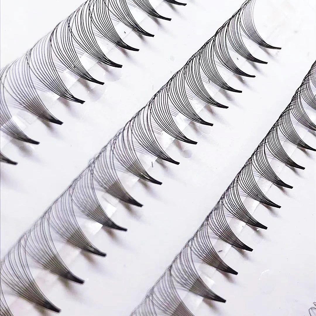 

Top grade pointy base pre made volume loose fans eyelash extension 5D 6D 8D 10D CC premade fans with big tray, Natural black