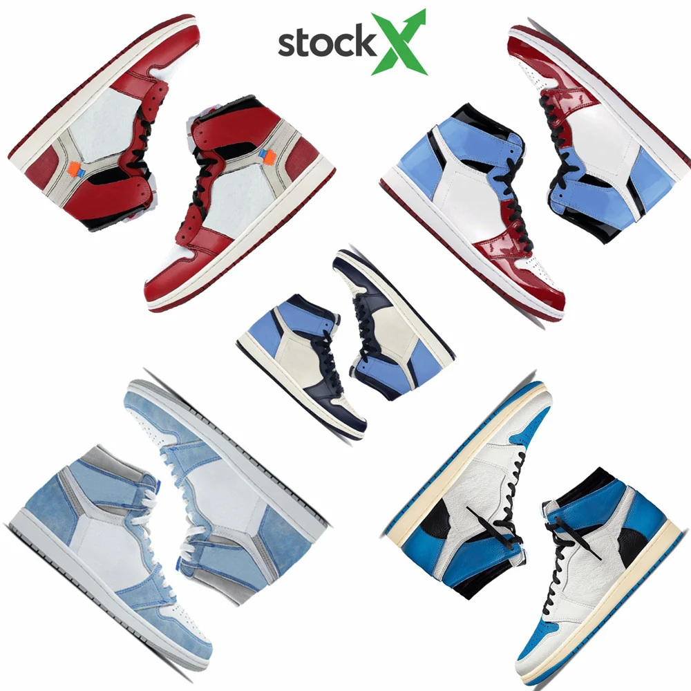 

In Stock X Brand Sneakers Newest Aj 1 Retro High Og Rookie of theYear White Royal Silver Toe Bred Patent Men's Basketball Shoes