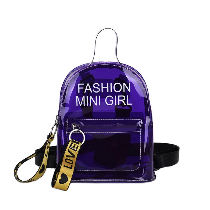 

In Stock Personalized jelly purse pvc hand bags for baby girls mini jelly backpack cute kids pvc candy color backpack