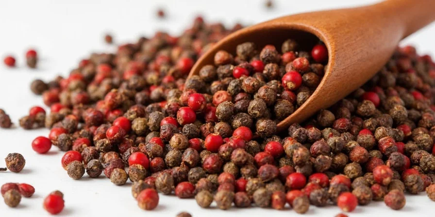 Sichuan peppercorns mixed with other spices in a vibrant bowl