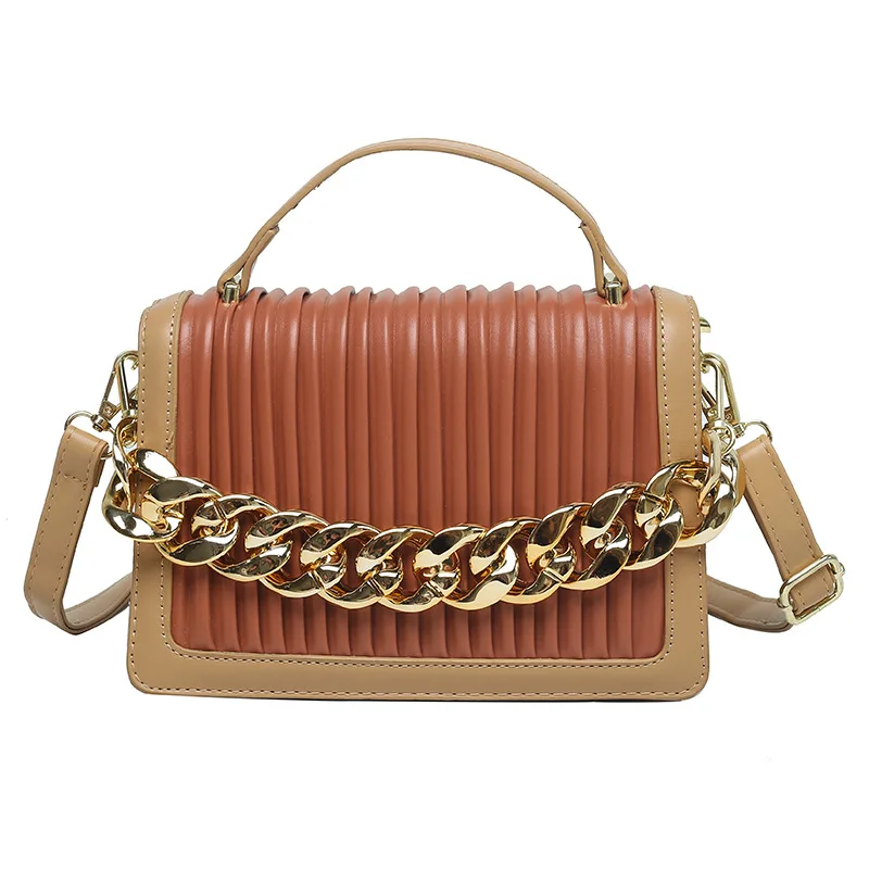 

Shoulder Bag Custom Striped Unisex Logo Chain Handbags For Women, Black
