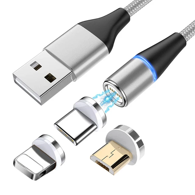 

UUTEK RSZ7 Hot Sale 3A Fast Magnetic usb Cable 3 in 1 Data Cable usb charger cable for moble phone 2021