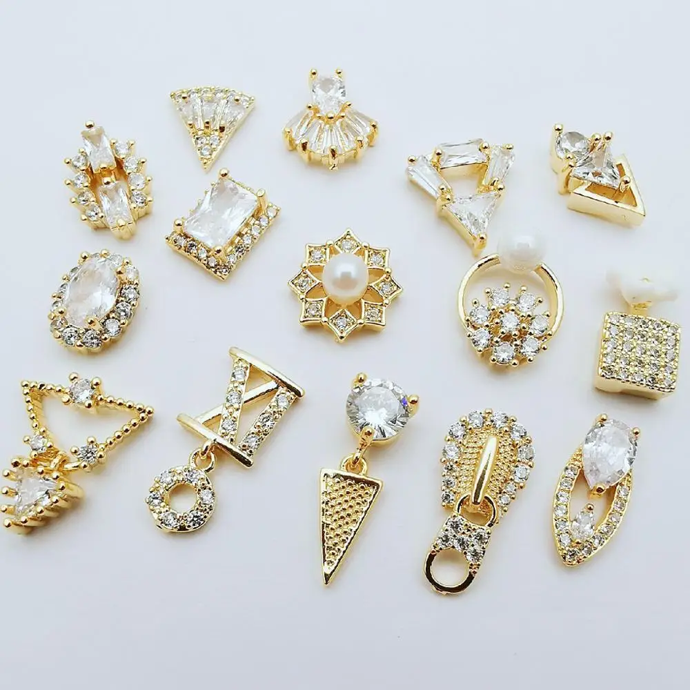 

nail art zircon decoration, Gold