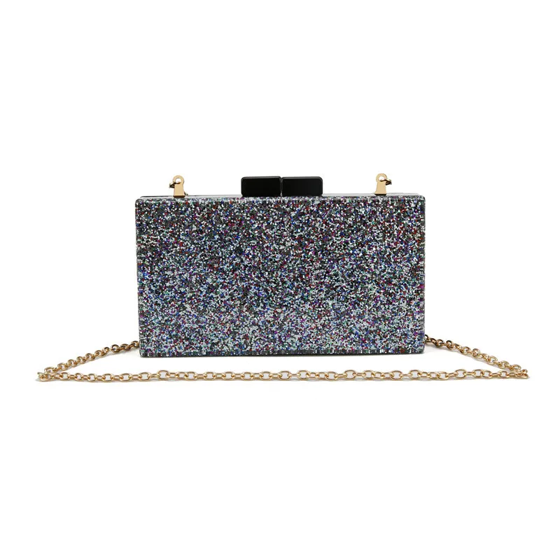 

Ladies New Luxury Single-Shoulder Chain Handbag Acrylic Rhinestone Bag Evening Clutch Bags/, Transparent