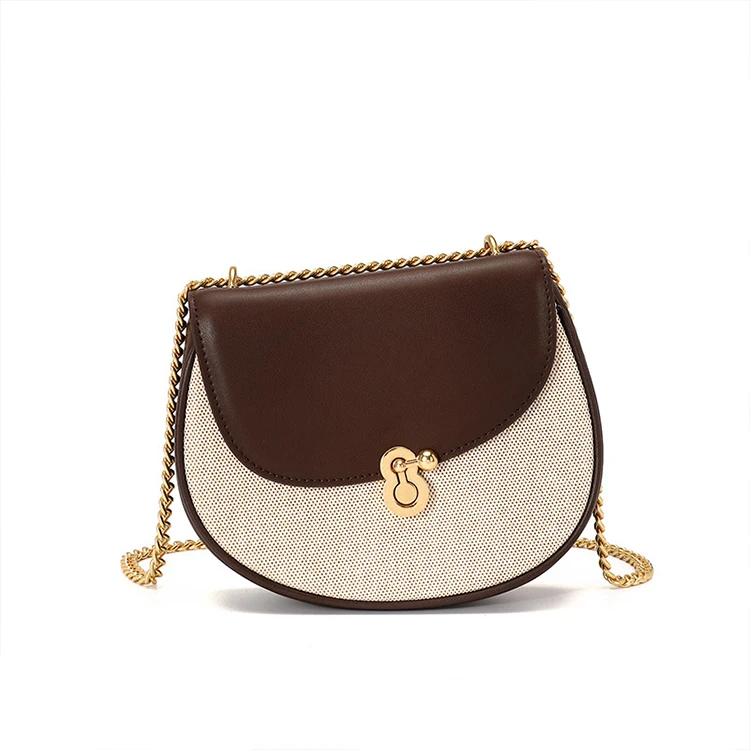 

EMGL020 High quality genuine leather all-match lady chain small shoulder saddle bag woman new custom logo handbag