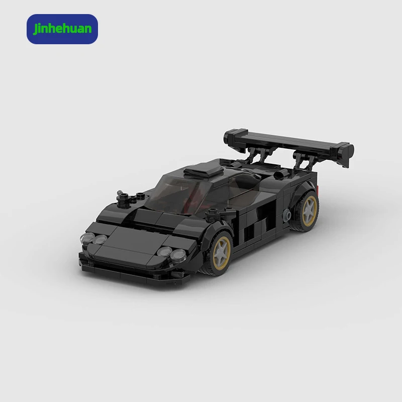 Creative Bricks Toy Eco-Friendly Plastic Buildings Cars Moc Black Bricks Super Car for Boy Gift Building Block Sets