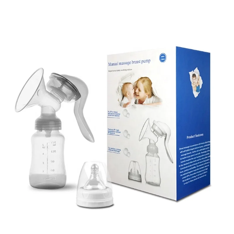 

Cheap Ladies Silicone Hands Free Milk Baby Manual Breast Pump For Working Moms, White