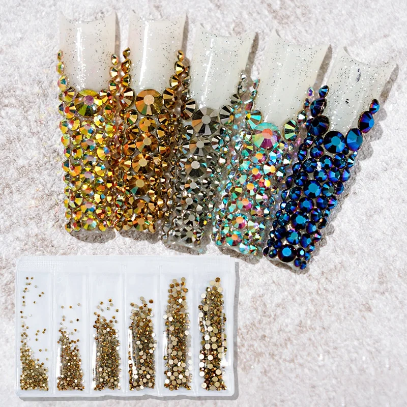 

Nail Art Diamond Glass Jewelry Mixed Color Flatback AB Color Crystal Rhinestones
