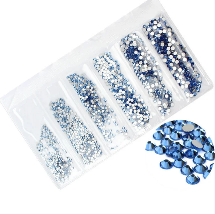 

Hot sale New AB color Glass Flatback Rhinestone Nail Art Set Nail Art Crystal Shiny Rhinestones Accessories Tool