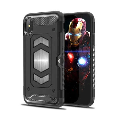 

Car Magnet Armor Case Shockproof Cover Hybrid phone Case with Card Slot