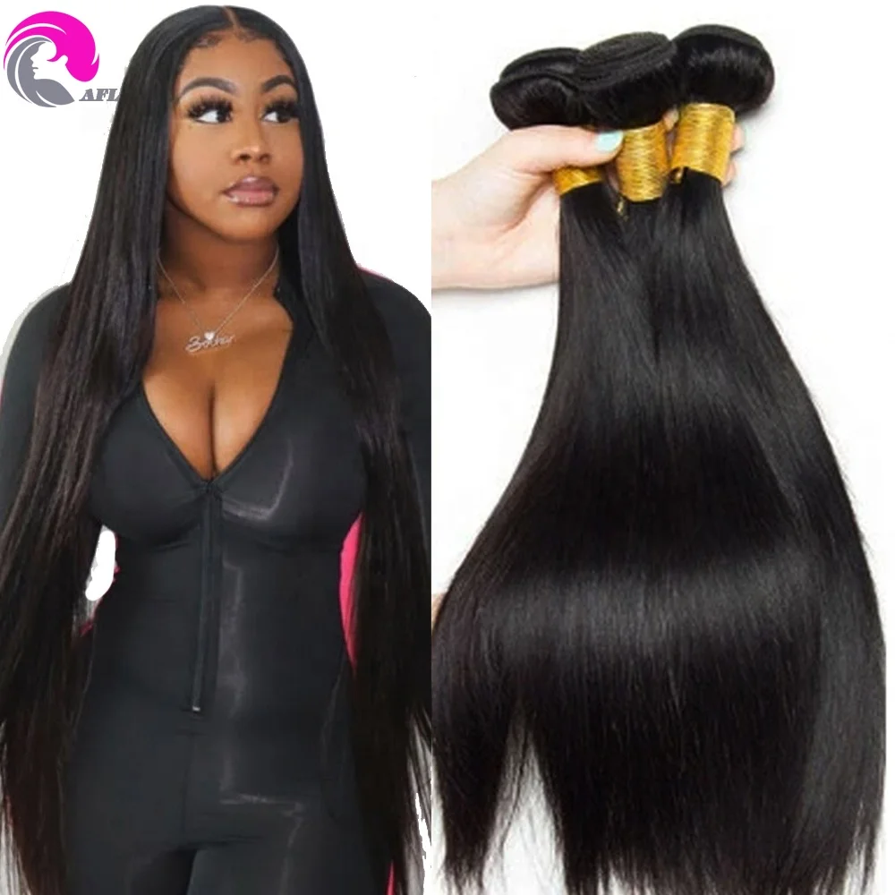 

AFL Free Samples Raw Cambodian Human Hair Extension 40inch Long Straight Wholesale Bundle Virgin Hair Vendors