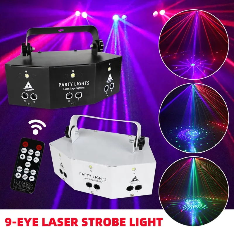 Factory Outlet LED DJ Disco 9 Eyes Stage Laser Projector Light