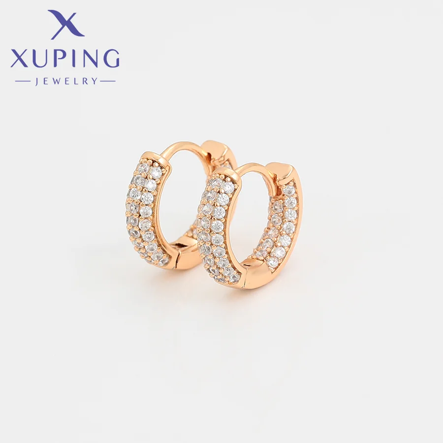 

X000240848 Xuping Jewelry Fashion Elegant Jewelry Copper Earrings Exquisite Diamond 18K Gold Color Zirconia Women Earrings