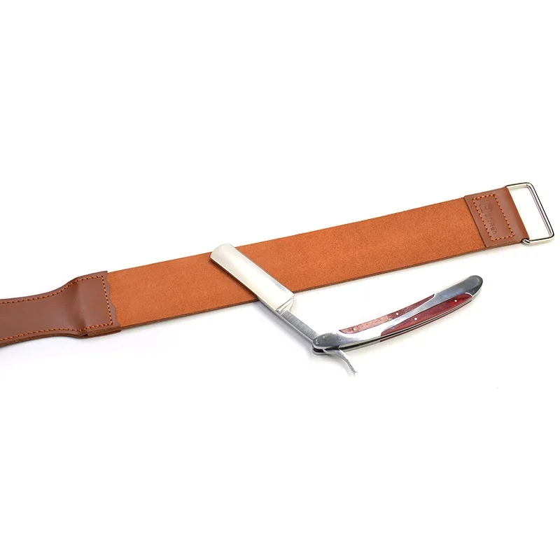 

Straight razor sharpener leather strop, Natural