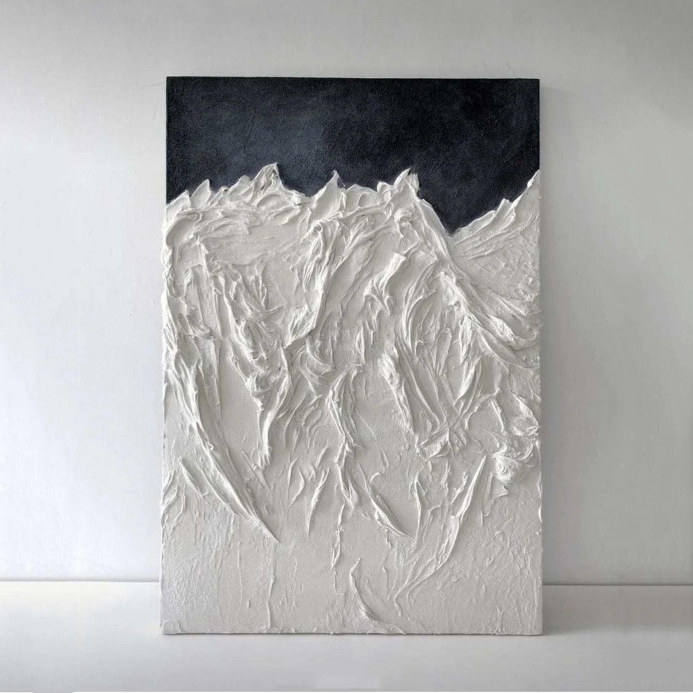 

Modern Hand painted Abstract Snow Mountain 3D Thick Texture Wall Art Decor Relief Artwork Painting On Canvas