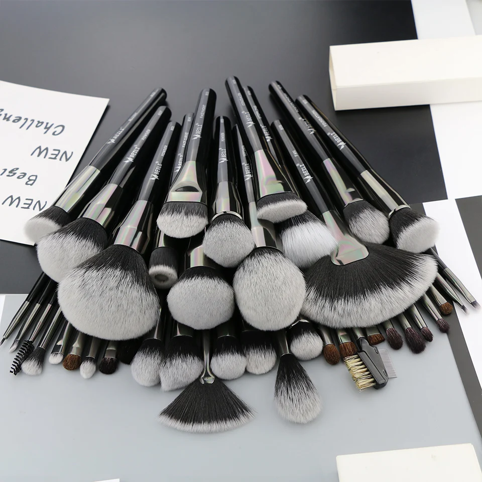 
BEILI Pro black makeup brush set powder foundation cosmetic tool set pinceaux maquillage private label makeup brushes 40pcs 