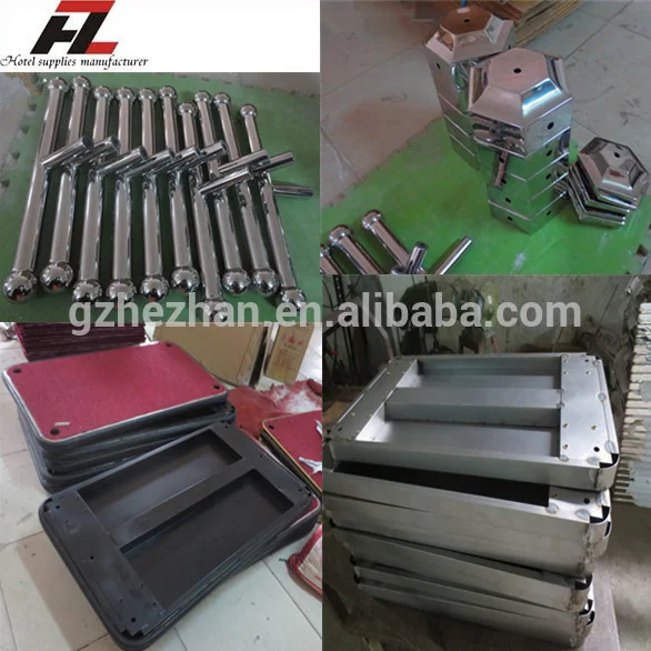 
stainless steel with titanium gold coated hotel luggage trolley carts for luggage carrying 