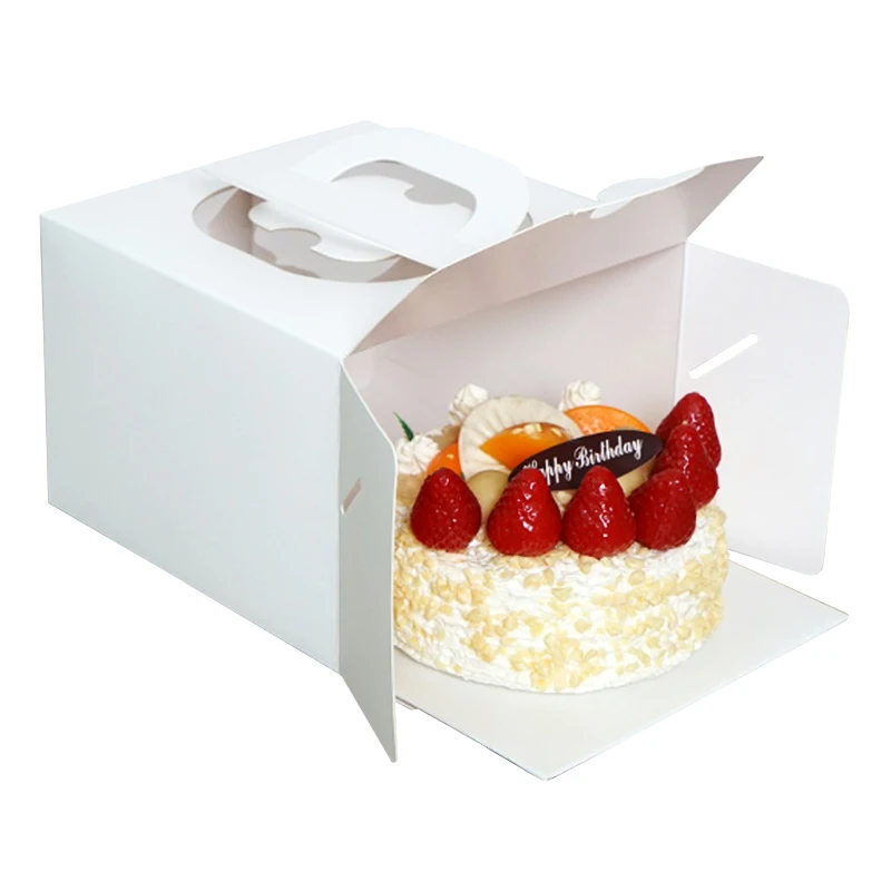 White European Style Portable Cake Box Packaging 4- 6- 8- 10- 12 Inch ...