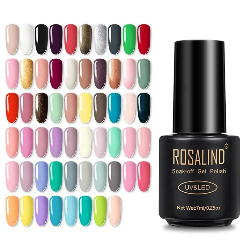 

Rosalind wholesale oem private label 58 colors 7ml uv led gel polish semi permanent soak off gel nail polish for nail art salon