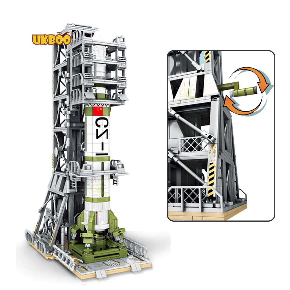 

New City Creator Artificial Satellite Launcher Space Cosmonaut Figures Bricks Technic Aviation Rocket Building Blocks